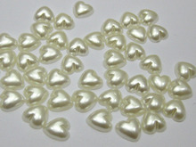 2000 Ivory/Pure White Heart Half Pearl Bead 4mm Flat Back Scrapbook Craft 2024 - buy cheap