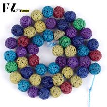 Natural Colorful Lava Volcanic Rock Stone Round Beads for Jewelry Making 6 8 10 12mm Spacer Beads Diy Bracelets Accessories 2024 - buy cheap