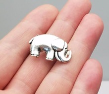 Dijes de elefante chapados en plata antigua, suministros de bricolaje, accesorios de joyería, 25x15mm, 15 unids/lote 2024 - compra barato