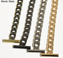Cadena de repuesto plana para bolso de mano, bolso de hombro dorado de 8 mm de grosor con ganchos, bolso con cadena de Metal 2024 - compra barato