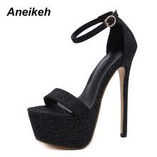 Aneikeh 2022 New Sandals Summer Sexy Women High Heels Fashion Stripper Shoes Party Pumps Women Platform Bling Sandals 2024 - buy cheap