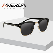 AIVERLIA Semi-Rimless Polarized Sunglasses Men Women Half Frame Sun Glasses Brand Design Vintage Square Mirror Shades UV400 AI21 2024 - buy cheap