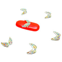 5 шт., серебристые украшения для дизайна ногтей «ангельское крыло», галстук-бабочка, аксессуары для дизайна ногтей, блестящие аксессуары для маникюра 2024 - купить недорого
