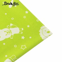 Booksew 100% хлопчатобумажная саржевая ткань, ткань для шитья, милая зеленая домашняя текстильная ткань с рисунком животных, Детское Постельное белье «сделай сам» в стиле пэчворк 2024 - купить недорого