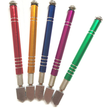 Ручка для резки, стеклянный нож, многофункциональный стеклянный резак с компасом, режущее колесо, металлическая ручка, головка, алмазные ручные инструменты, цвет случайный 2024 - купить недорого