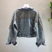 Chaqueta vaquera harajuku con lentejuelas para mujer, ropa de calle básica para otoño e invierno, 2018, FF1313 2024 - compra barato