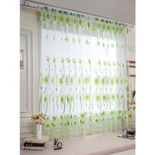 Curtain for Living Room Kitchen Curtains Decor Sunflower Voile Curtain Window Screening Balcony Finished Burnout Flower Tulle 2024 - buy cheap