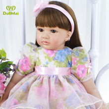 Muñeca de princesa reborn de 24 "60cm, Vinilo Suave de silicona, regalo para niñas pequeñas 2024 - compra barato