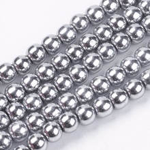 6mm Non-magnetic Synthetic Hematite Round Beads Strands, Grade A, Hole: 1.5~2mm; about 65~70pcs/strand 2024 - buy cheap