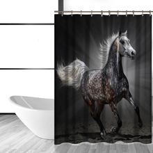 Cortina de banheiro com design de cavalo para corrida, cortinas decorativas à prova d'água de poliéster moderna para banheiro, acessórios domésticos 2024 - compre barato