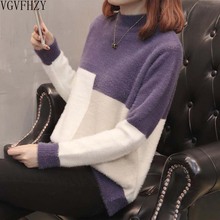 2018 Fashion Women Sweater Pullover New Winter Solid Cashmere Knitting Sweater Autumn and winter Female Casual Sweater Jumper 2024 - buy cheap