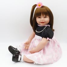 Muñeca bebé Reborn de silicona de tacto Real para niños, juguete de princesa recién nacida, suave, 61cm 2024 - compra barato