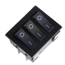 Black Three-Way Switch 9 Pin 2 Position Multi-knife Single-throw 15A 250V 20A 125VAC AC ON-OFF KCD3 34*40 Big Rocker Switches 2024 - buy cheap