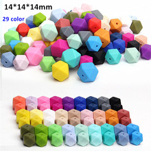 Chenkai-Cuentas de silicona hexagonales para Baby Shower, collar sin BPA, joyería, juguete, 100 Uds., 14mm 2024 - compra barato