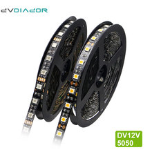 DVOLADOR 5M/Lot DC12V LED Strip RGB 5050 Black PCB Flexible LED Light Waterproof IP65 300LED IP20 Background decoration Lighting 2024 - buy cheap