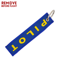 5 PCS/LOT Key Chain Blue with Yellow Pilot Key Tag Chains Jewelry Embroidery Safety Tag Aviation Gifts Special Pilot Luggage Tag 2024 - buy cheap