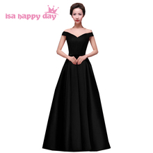 plus size women's long black occasion evening gowns size 18 dresses for parties robe de soiree dress formal gowns 2020 H2644 2024 - buy cheap