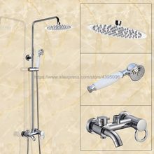 Bathroom Rainfall Shower Faucet Set Mixer Tap With Hand Sprayer Wall Mounted Bath Shower Sets Single Handle Chrome Bcy333 2024 - buy cheap