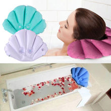 Almohada de espuma de PVC para bañera, reposacabezas inflable con ventosas, cómoda, Color aleatorio 2024 - compra barato
