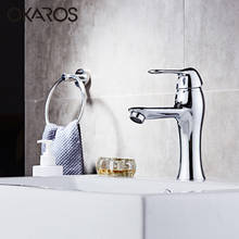 OKAROS Bathroom Basin Sink Faucet Single Cold Hot Faucet Deck Mounted Zinc Alloy Chrome Finished Single Handle Water Tap Mixer 2024 - buy cheap