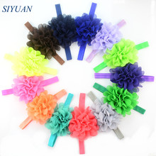 8pcs/lot Beautiful Elastic Ribbon Headband with Large Chiffon Flower Girl Headwear Photo Props 26 Colors U Pick FDA13 2024 - buy cheap