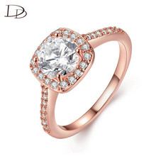 DODO Fashion Rose Gold Color Round AAA Cubic Zircon Rings For Women Elegant Wedding Engagement Square Anel Fine Jewelry Dd192 2024 - купить недорого