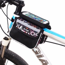 Ciclismo à prova dwaterproof água da tela de toque mtb quadro frente tubo armazenamento mountain bike saco para 5.5 polegada do telefone móvel 2024 - compre barato