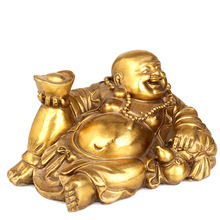 Maitreya-estatua de Buda reclinable de cobre puro, adorno para coche, Casa de la ciudad, seguridad, hogar, coche, suerte, gran estatua de bronce 2024 - compra barato