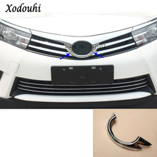 For Toyota Corolla Altis 2014 2015 2016 car body cover detector ABS chrome trim Front mark logo Grid Grill Grille hoods 1pcs 2024 - buy cheap