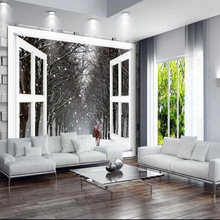 Decorative wallpaper series 3D snow scenery outside the window background wall wallpaper 2024 - buy cheap