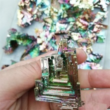 Bismuth cristal de metal mineral natural, coleção de cristais coloridos para decoração, presente, 30g a 340g 2024 - compre barato