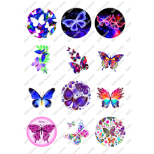 24pcs/lot Butterfly Pattern Glass Cabochon 10mm To 25mm DIY Jewelry Findings T090 2024 - buy cheap