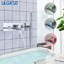 ULGKSD Bathtub Faucet LED Waterfall Bathroom Shower Faucets Wall Mount Single Handle For Bathtub Water Mixer Tap 2024 - buy cheap