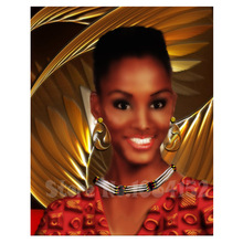 Completo quadrado 5d diy pintura de diamante mulher africana 3d bordado de diamante venda mosaico de diamante adesivo de parede de ponto cruz b603 2024 - compre barato