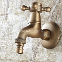 Cross Handle Antique brass Wall Mounted Mop Water Tap Garden Washing Machine Copper Faucet aav102 2024 - buy cheap