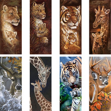 Mosaico de diamantes de imitación con diseño de Tigre, jirafa, punto de cruz, bordado, 5D, DIY 2024 - compra barato
