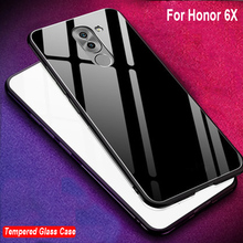 Чехол из закаленного стекла для Huawei Honor 6X, градиентный цвет, задняя крышка для Huawei Honor 6 X, мягкие силиконовые чехлы для телефонов, чехол Honor6X 2024 - купить недорого
