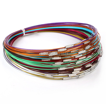 18"100pcs Mixed Multi Color Steel Wire Cord Necklace Chain Jewelry D0386 2024 - buy cheap