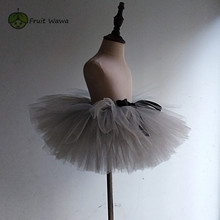 Handmade Girls Fluffy Dance Ballet Tutu Skirt Grey Color Nylon Baby Kids Birthday Party  Costume Tulle Tutu Skirt 2024 - buy cheap