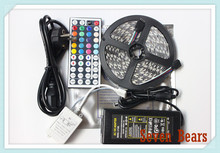 Cinta de luz led impermeable Ip20/65, blanca/negra, PCB, 5050, 300led, cuerda led RGB de 5M, control remoto IR de 44 teclas, 12V, 5 controladores 2024 - compra barato