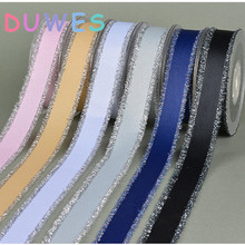 DUWES-Cinta con flecos de grogrén, accesorio de embalaje para bodas, Color púrpura, 50 yardas, 6 colores, 3 opciones de tamaño, D877 2024 - compra barato