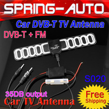 FREE SHIPPING In Car TV&Radio ES020 2 In 1 Car TV + FM Antenna  Amplified Digital TV Antenna Booster For DVB-T 4.5m plug 2024 - buy cheap