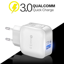 18 Вт USB зарядное устройство для телефона Quick Charge 3,0 быстрый мобильный телефон зарядное устройство для путешествий настенное зарядное устройство для iphone X Samsung микро USB кабель для планшета 2024 - купить недорого
