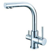 Sink Mixer Kitchen Faucet, Dual Handle,Dual holes Copper Faucet,Shiny Chrome Plated,Deck Mounted, free shipping 2024 - купить недорого