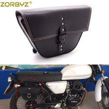 ZORBYZ Motorcycle Black PU Leather saddle bag Luggage Tool Side Bag For Harley Cafe Racer ATV Custom 2024 - buy cheap