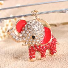 Lovely Elephant Red Crystal Charm Purse Handbag Car Key Keyring Keychain Party Wedding Birthday Gift 2024 - buy cheap