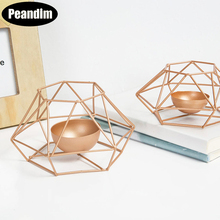 Peandim estilo nórdico suporte de vela geometria pequeno tealight titular tabletop aritist artesanato castiçal decoração para casa presente dos namorados 2024 - compre barato