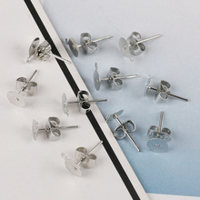 Brincos de metal rodio, 100 peças base em branco com apoio para fazer joias artesanais 2024 - compre barato