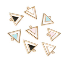 10pcs 15mm Gold Color Alloy Triangle Enamel Charms DIY Pendants For Necklace Bracelet Jewelry Making DIY Findings 2024 - buy cheap