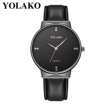 YOLAKO Men's Wrist Watch Casual Quartz Leather Band Strap Analog watch man watches mens 2020 men wristwatch clock 2024 - buy cheap